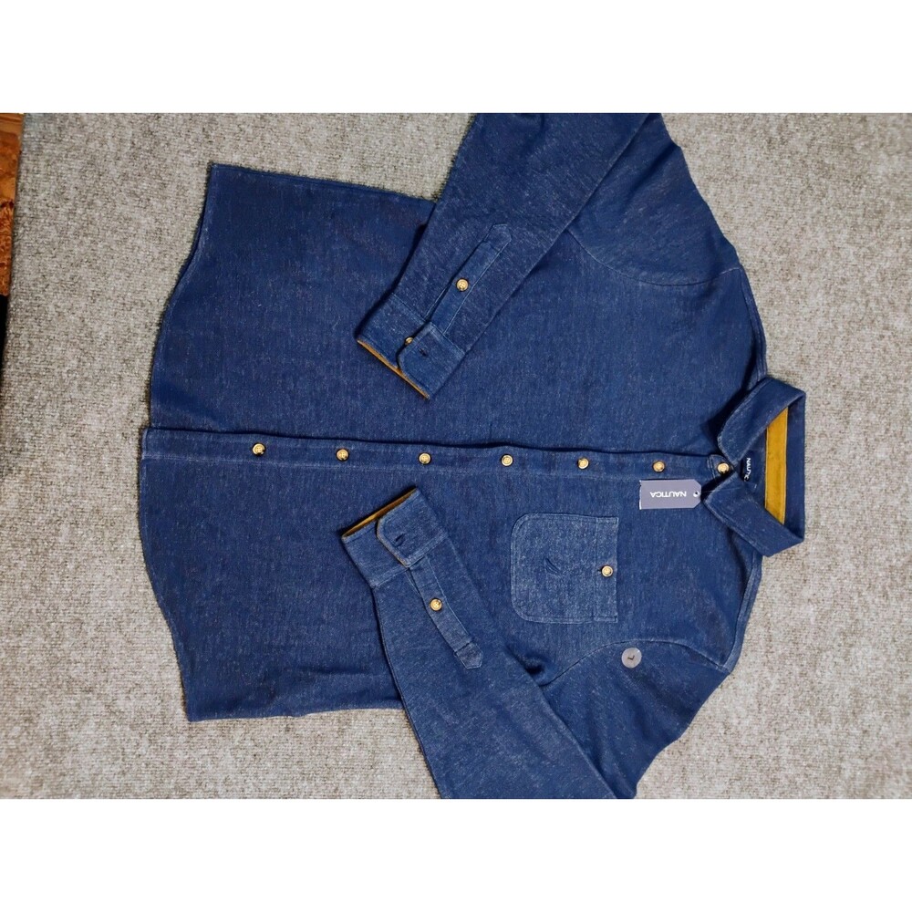 Nautica Button Up Shirt Men Large Blue Long Sleeve Casual Cotton NWT